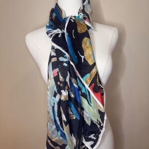 NWT Echo Painterly Paisley Silk Scarf
